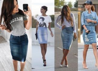 What to wear with a denim skirt