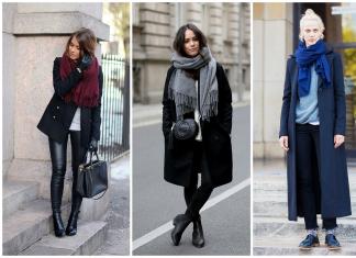 How to beautifully tie a scarf on a coat (the best options)